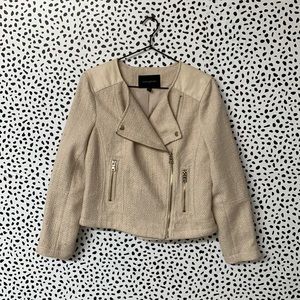 Banana Republic Tan Tweed Moto Jacket